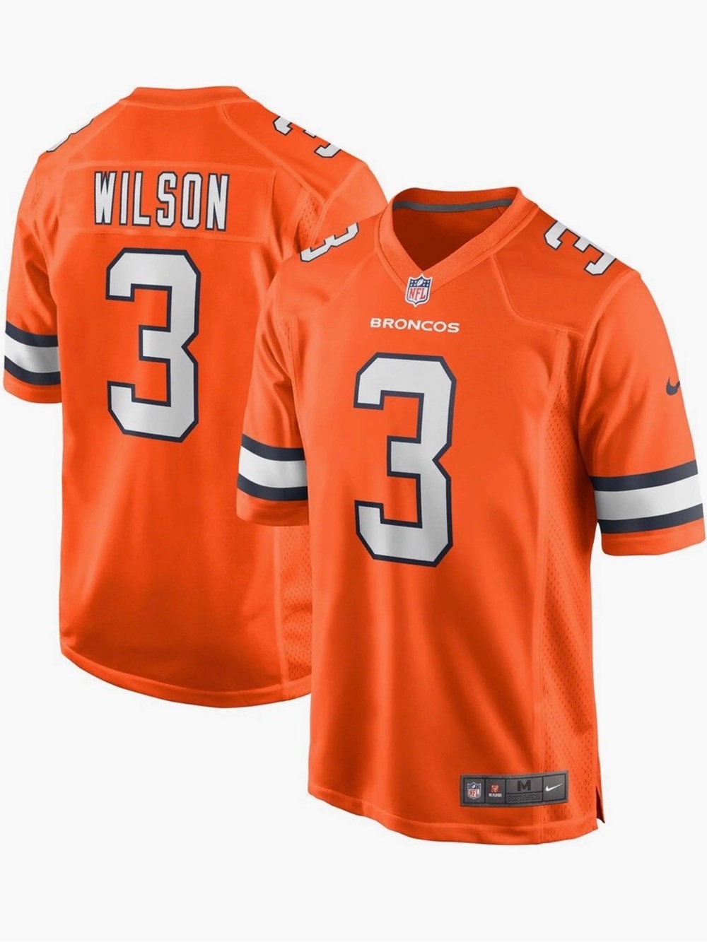Nike Broncos #3 Orange Football Jersey